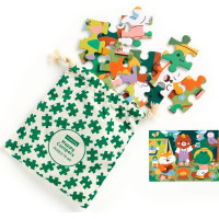 Mudpuppy Puzzle Veselí kempari v látkovom vrecúšku 36 dielikov