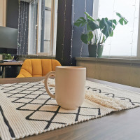 Kusový koberec BOHO - 50x160 cm - ecru/čierny