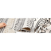 Kusový koberec BOHO - 50x160 cm - ecru/čierny