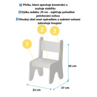 Detský stolík so šuplíkom a dvoma čalúnenými stoličkami