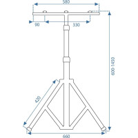 Halogénové LED stavebné svietidlo na stojane 2x20W RSL001-20N