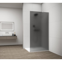 Polysan ESCA CHROME jednodielna sprchová zástena na inštaláciu k stene, dymové matné sklo, 1100 mm ES1411-01