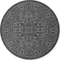 Kusový koberec Duet Kona Black/White kruh - na von aj na doma
