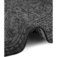 Kusový koberec Duet Kona Black/White kruh - na von aj na doma