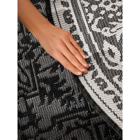 Kusový koberec Duet Kona Black/White kruh - na von aj na doma