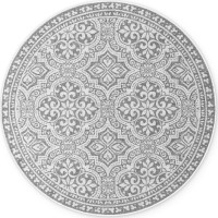 Kusový koberec Duet Rosel White/Gray kruh - na von aj na doma