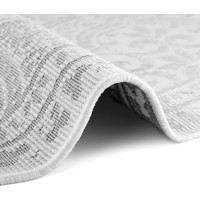 Kusový koberec Duet Rosel White/Gray kruh - na von aj na doma