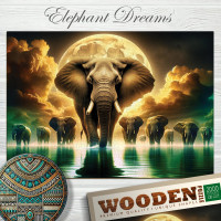WOODEN CITY Drevené puzzle Slonie sny 2000 dielikov