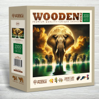 WOODEN CITY Drevené puzzle Slonie sny 2000 dielikov