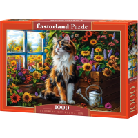 CASTORLAND Puzzle Mačacia meditácia v skleníku 1000 dielikov