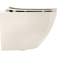 Závesné WC Rea Carlo mini RIMLESS + Duroplast sedátko flat - ecru
