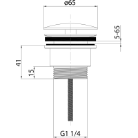 Sapho Umývadlová výpusť 5/4“, neuzatvárateľná, veľká zátka, 5-65mm, chróm CV3004