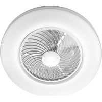 Stropné LED svietidlo s ventilátorom na diaľkové ovládanie - biele