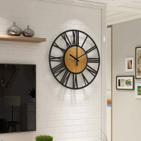 Nástenné hodiny Loft okrúhle 35 cm - kov/drevo