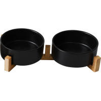 Keramické misky pre psy/mačky/zvieratá - 2x500 ml - čierne