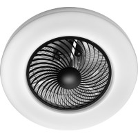 Stropné LED svietidlo s ventilátorom na diaľkové ovládanie - čierne