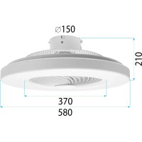 Stropné LED svietidlo s ventilátorom na diaľkové ovládanie - biele