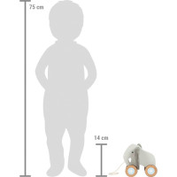 small foot Drevená ťahacia hračka Slon so šuštivými uškami