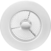 Stropné LED svietidlo s ventilátorom na diaľkové ovládanie - biele