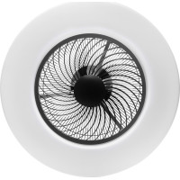 Stropné LED svietidlo s ventilátorom na diaľkové ovládanie - čierne