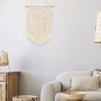 Závesná dekorácia macramé BOHO - ecru