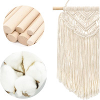 Závesná dekorácia macramé BOHO - ecru