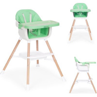 ECOTOYS Jedálenská stolička 2v1 Zelená