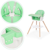 ECOTOYS Jedálenská stolička 2v1 Zelená
