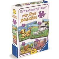 RAVENSBURGER Moje prvé puzzle Zvieracie rodinky na farme 4v1 (2,4,6,8 dielikov)