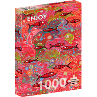 ENJOY Puzzle Hlboká červená 1000 dielikov