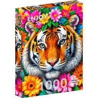 ENJOY Puzzle Pruhy a kvety 1000 dielikov
