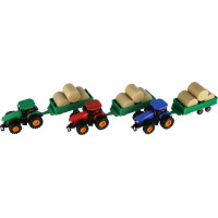 TEDDIES Traktor s vlečkou na zotrvačník 30 cm 1ks (mix)