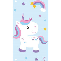 Detský bavlnený uterák KIDS 30x50 cm - Jednorožec a dúha