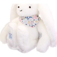 Doudou Plyšový zajačik so šatkou biely 35 cm