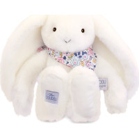 Doudou Plyšový zajačik so šatkou biely 35 cm