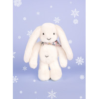 Doudou Plyšový zajačik so šatkou biely 35 cm