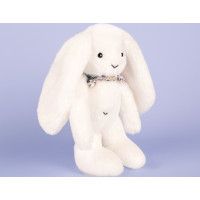 Doudou Plyšový zajačik so šatkou biely 35 cm