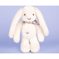 Doudou Plyšový zajačik so šatkou biely 35 cm