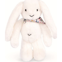 Doudou Plyšový zajačik so šatkou biely 35 cm