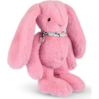 Doudou Plyšový zajačik so šatkou ružový 35 cm