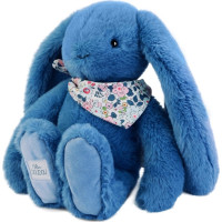 Doudou Plyšový zajačik so šatkou modrý 35 cm