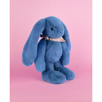 Doudou Plyšový zajačik so šatkou modrý 35 cm