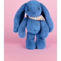 Doudou Plyšový zajačik so šatkou modrý 35 cm