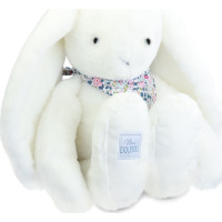 Doudou Plyšový králik XXL so šatkou biely 50 cm