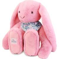 Doudou Plyšový králik XXL so šatkou ružový 50 cm