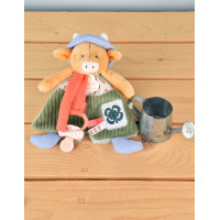 Doudou Darčeková sada Plyšová kravička Aneth s úchytom na cumlík 19 cm