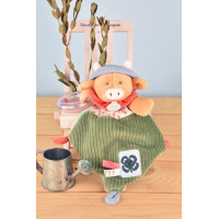 Doudou Darčeková sada Plyšová kravička Aneth s hrkálkou 21 cm