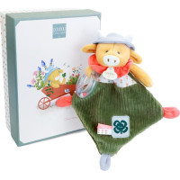 Doudou Darčeková sada Plyšová kravička Aneth s hrkálkou 21 cm