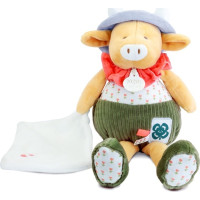 Doudou Darčeková sada Plyšová kravička Aneth s dečkou zelená 28 cm