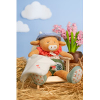 Doudou Darčeková sada Plyšová kravička Aneth s dečkou zelená 28 cm